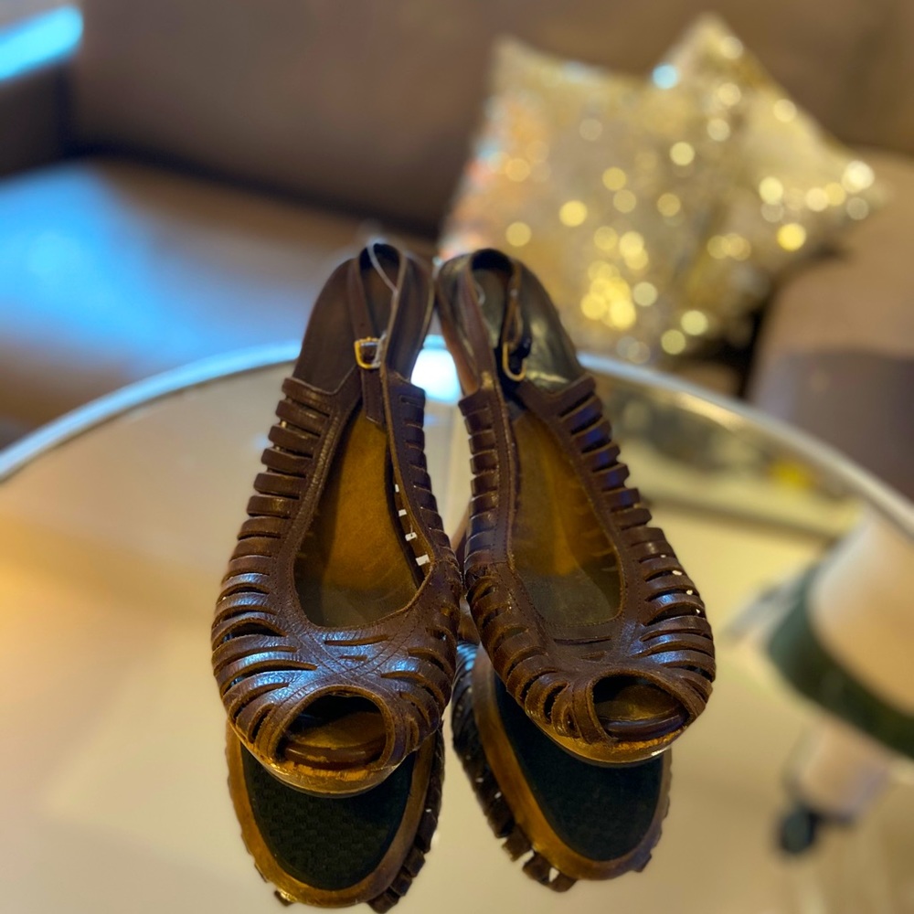 Michael Kors Strappy Wooden Sandals